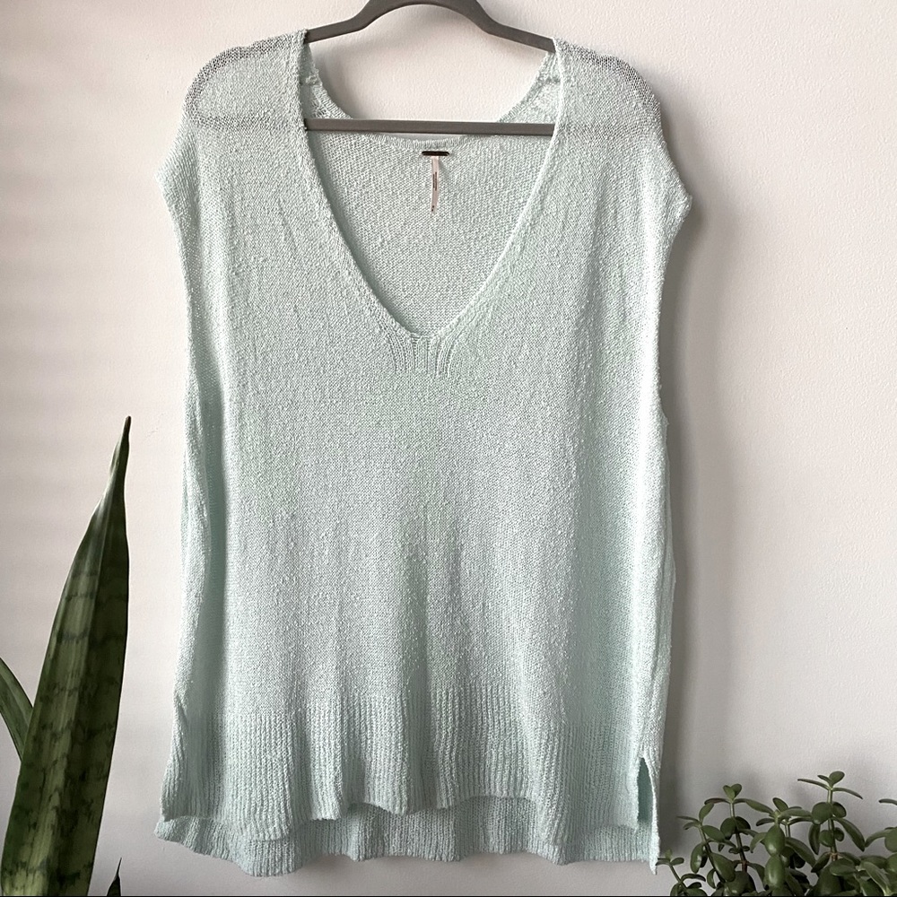 Free People Mint Sleeveless Tunic Sweater - Picture 6 of 7